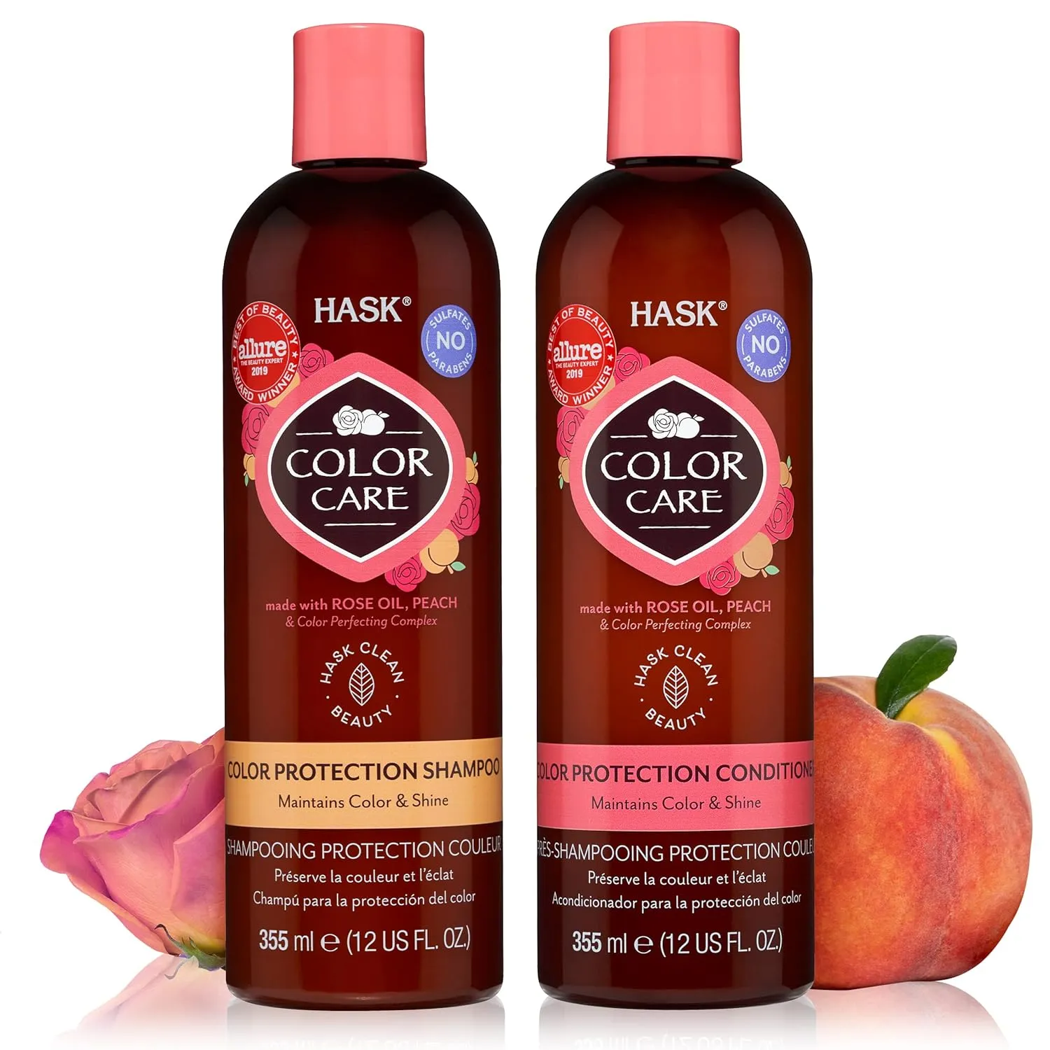 HASK COLOR CARE Shampoo   Conditioner Set for Colored Hair, Vegan, Color Safe, Gluten-Free, Sulfate-Free, Paraben-Free, Cruelty-Free - 1 Shampoo and 1 Conditioner