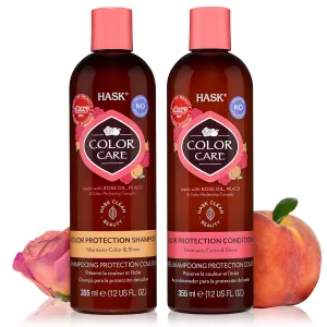 HASK COLOR CARE Shampoo   Conditioner Set for Colored Hair, Vegan, Color Safe, Gluten-Free, Sulfate-Free, Paraben-Free, Cruelty-Free - 1 Shampoo and 1 Conditioner