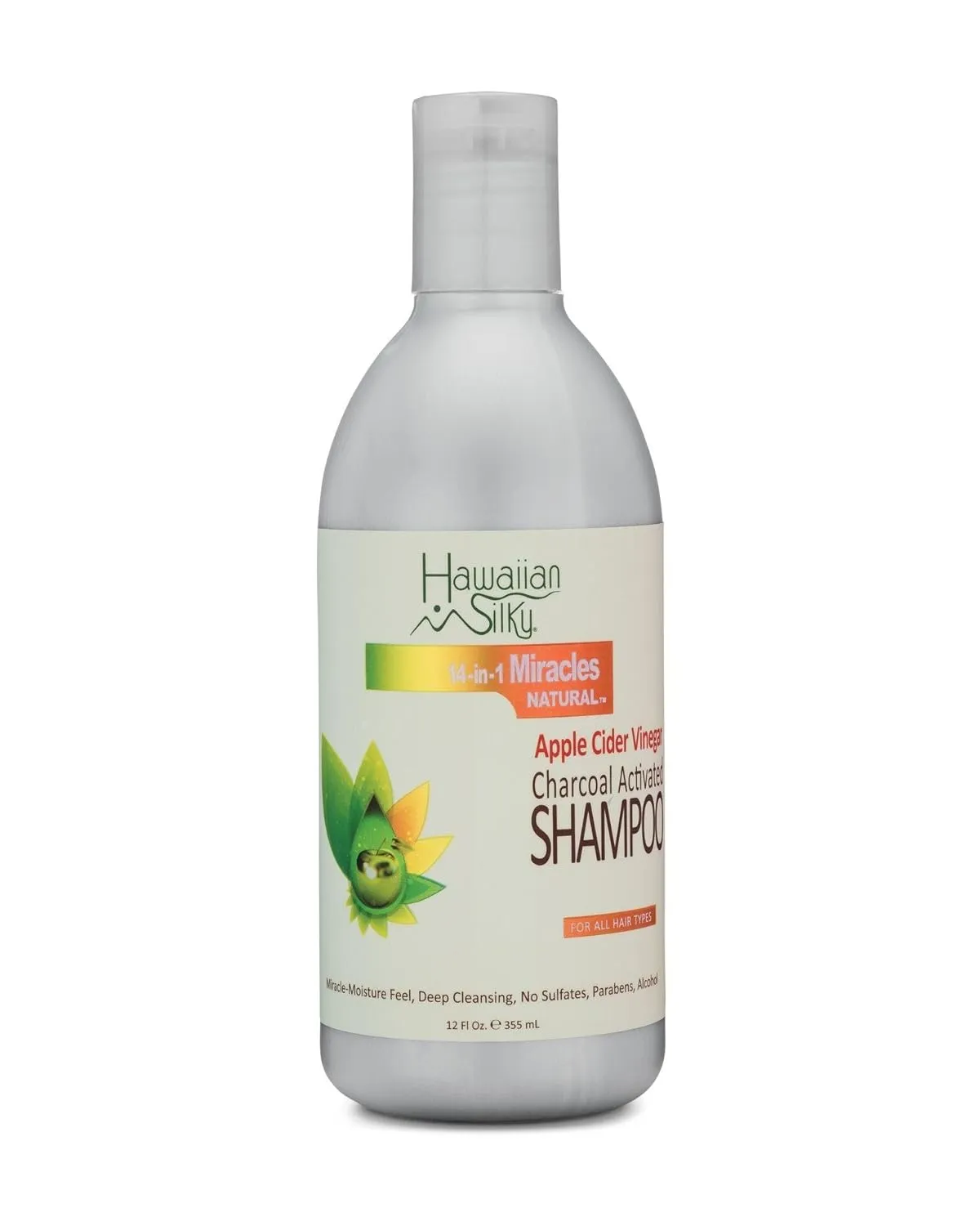 Hawaiian Silky Hawaiian silky 14-in-1 miracles charcoal activated shampoo 12 fluid ounce, White, 12 Fl Ounce