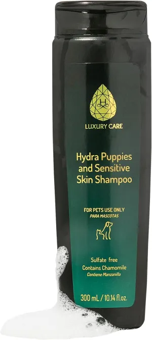 Hydra Luxury Care Puppies and Sensitive-Skin Shampoo, Gentle and Moisturizing Puppy Shampoo with Mint and Chamomile, Dye- and Sulfate-Free, 10.14-Ounce Bottle