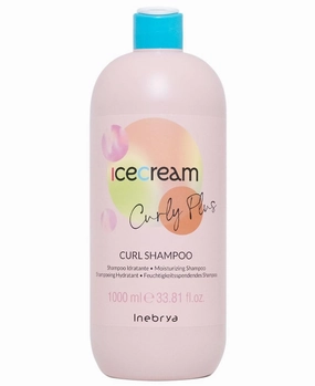 Ice Cream Curly Plus Curl Shampoo – Moisturizing & Frizz Control Shampoo for Curly and Wavy Hair, 100% Vegan (1 l (1er Pack))