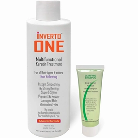 INVERTO ONE 180ml Brazilian Keratin Blowout Treatment for Long Hair - Professional Smoothing and Straightening Results, Formaldehyde-Free Queratina Treatment