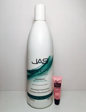 JAS Clarifying Pre Treatment Shampoo with Keratin & Collagen 960ml/32oz Free Starry Sexy Kiss Lip Plumping 10 Ml