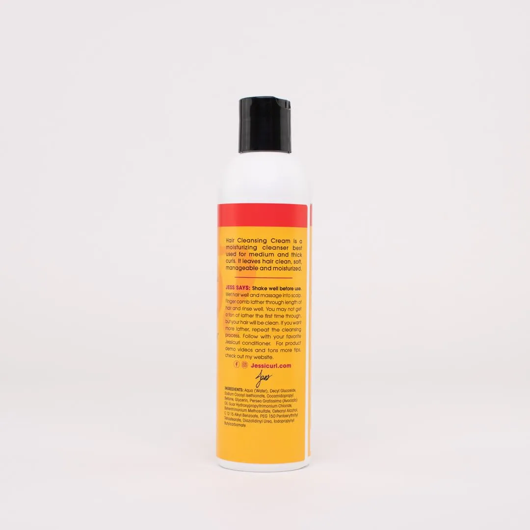 Jessicurl, Hair Cleansing Cream, No Fragrance Added, 8 Fl oz. Moisturizing Shampoo for Curly Hair, Sulfate Free Shampoo for Dry Hair