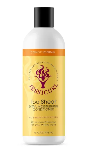 Jessicurl, Too Shea! Extra Moisturizing Conditioner for Curly Hair, No Fragrance Added, 16 Fl oz. Leave in Conditioner for Dry Hair, Anti Frizz Hair Products