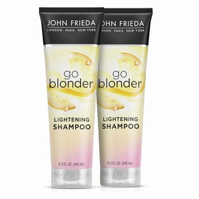 John Frieda Go Blonder Lightening Shampoo, Gradually Lightens Blonde Color, For Natural or Color-Treated Hair, Formulated with a Citrus Botanical Blend, Paraben Free, 8.3 Oz, Pack of 2