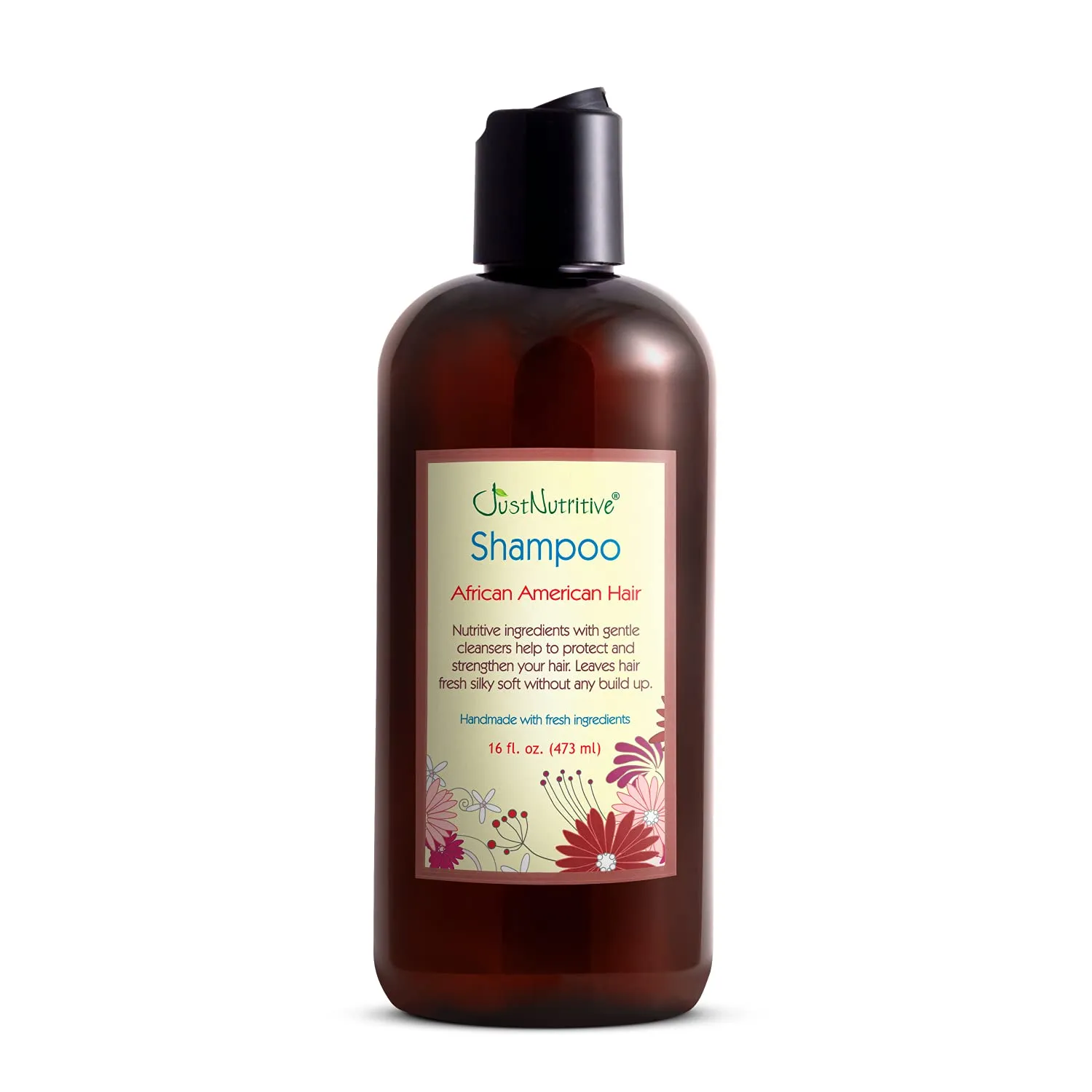 Just Nutritive African American Hair Shampoo | Hydrating Shampoo | For Beautiful Coily and Curly Hair | For Dry, Dull and Brittle Hair 16 Oz