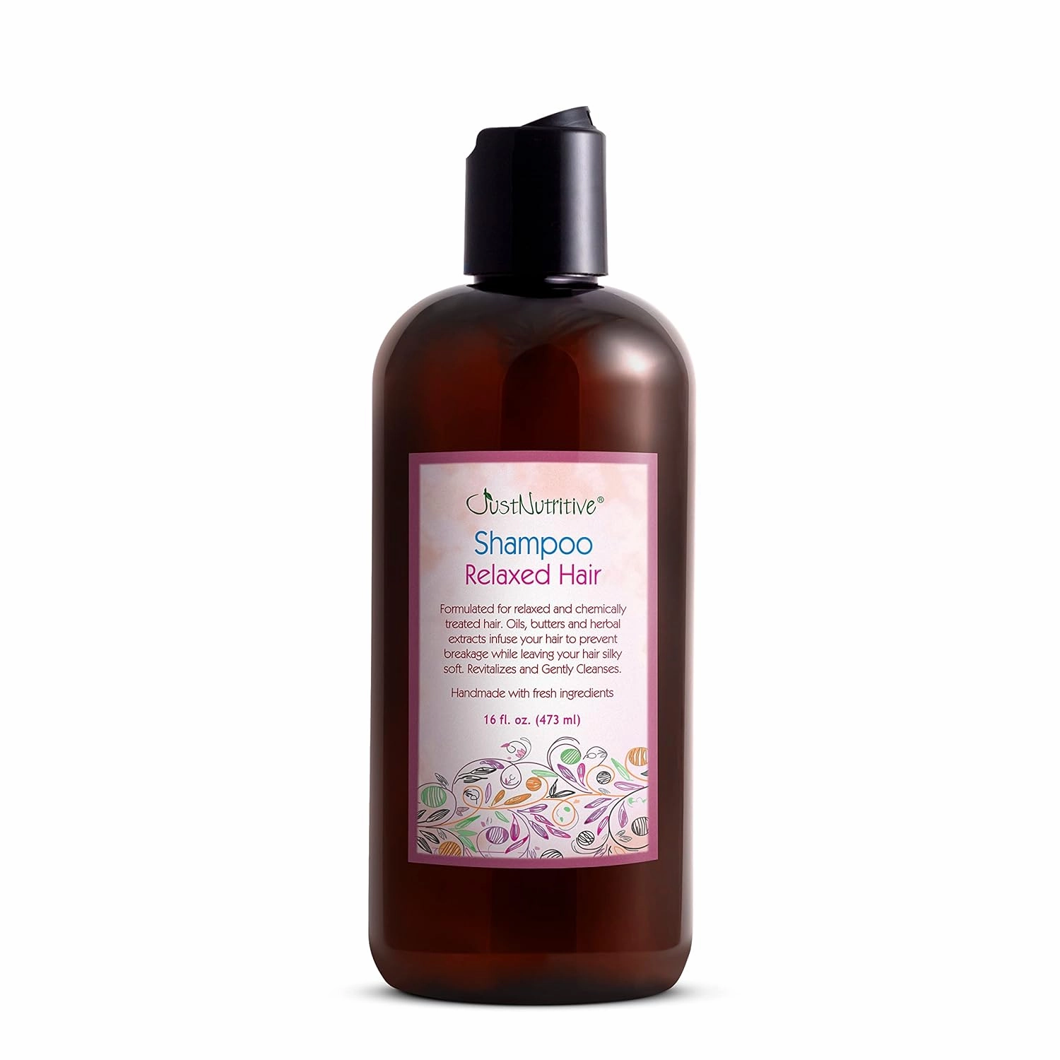 Just Nutritive Relaxed Hair Shampoo | Moisturizing Shampoo for Men and Women | Anti Breakage Natural Shampoo | Replenishes Relaxed Hair 16 Fl Oz