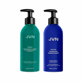 JVN Embody Volumizing Shampoo & Nuture Conditioner Bundle, Clean, All Hair Types, Adds Fullness and Moisturizes Smooths, Sulfate Free (10 Fl Oz)