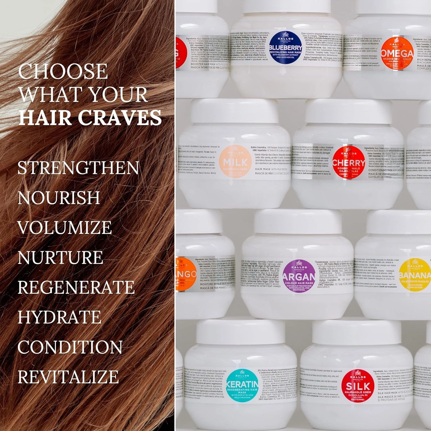 Kallos KJMN Coconut Nutritive–Hair Strengthening Shampoo with coconut oil 1000 ml - 33,81 Fl Oz