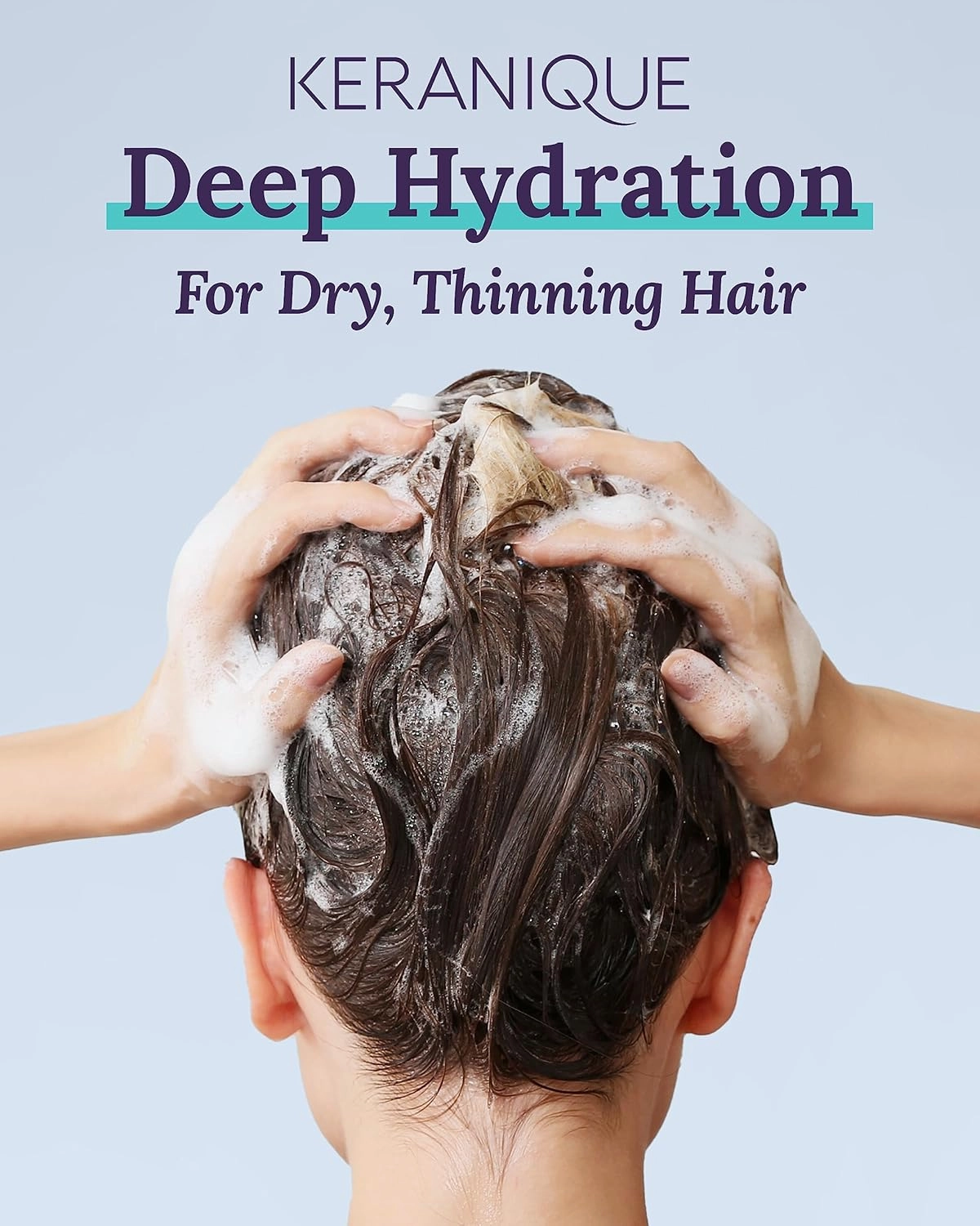 Keranique Deep Hydration Shampoo for Women - Floral Scent - 12 fl oz - For Adults with Thinning Hair, pH Balanced, Paraben Free, Sulfate Free