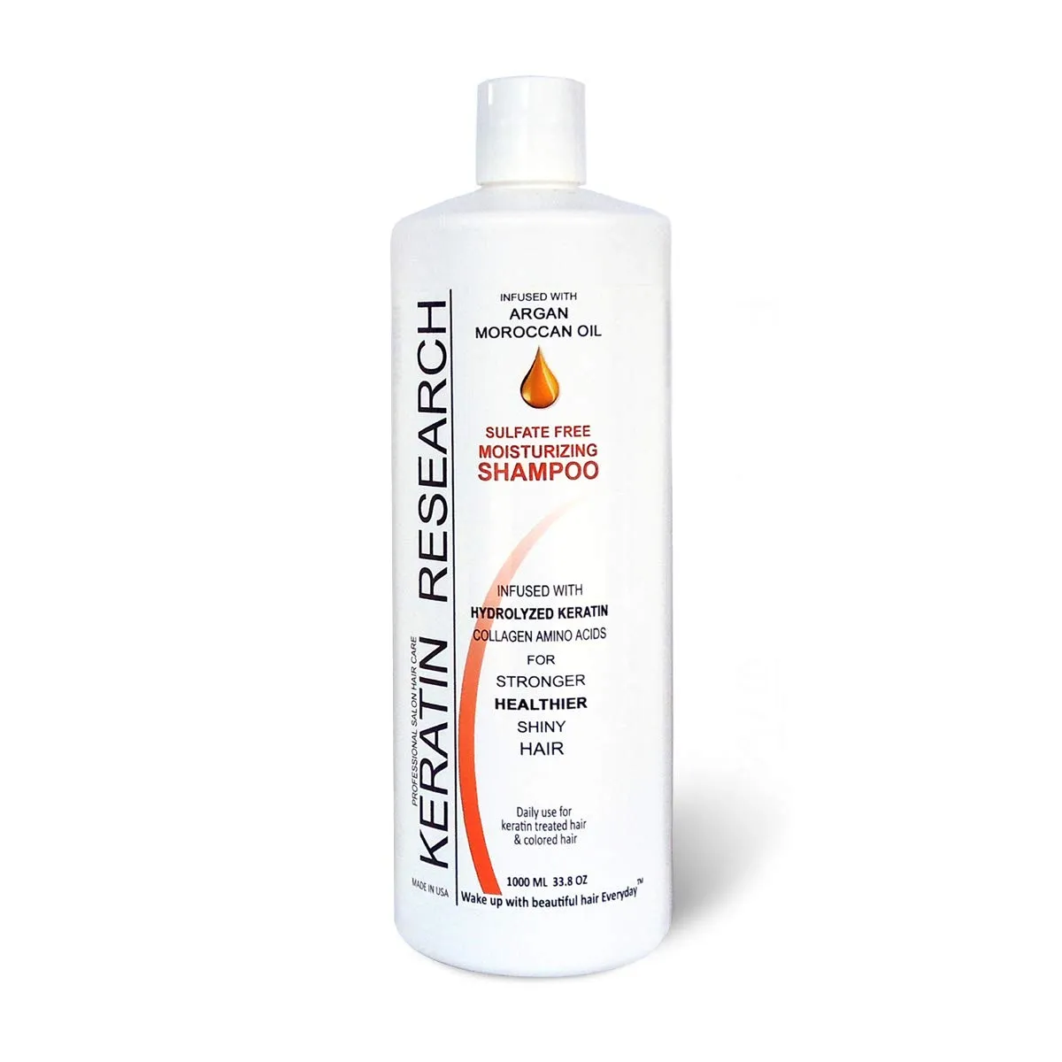 KERATIN RESEARCH Natural Argan Oil Infused Sulfate Free Shampoo Value Size for Keratin Treatments, Maintenance After Care, post treatment shampoo (1000 ml)