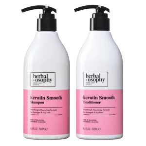 Keratin Shampoo & Conditioner Set, Nourishing & Moisturizing Formula for Damaged & Dry Hair, Highly Hydrate & Repair for Color Treated Hair, Sulfate,Parabens & Gluten Free, 2 x 16.9 Fl Oz