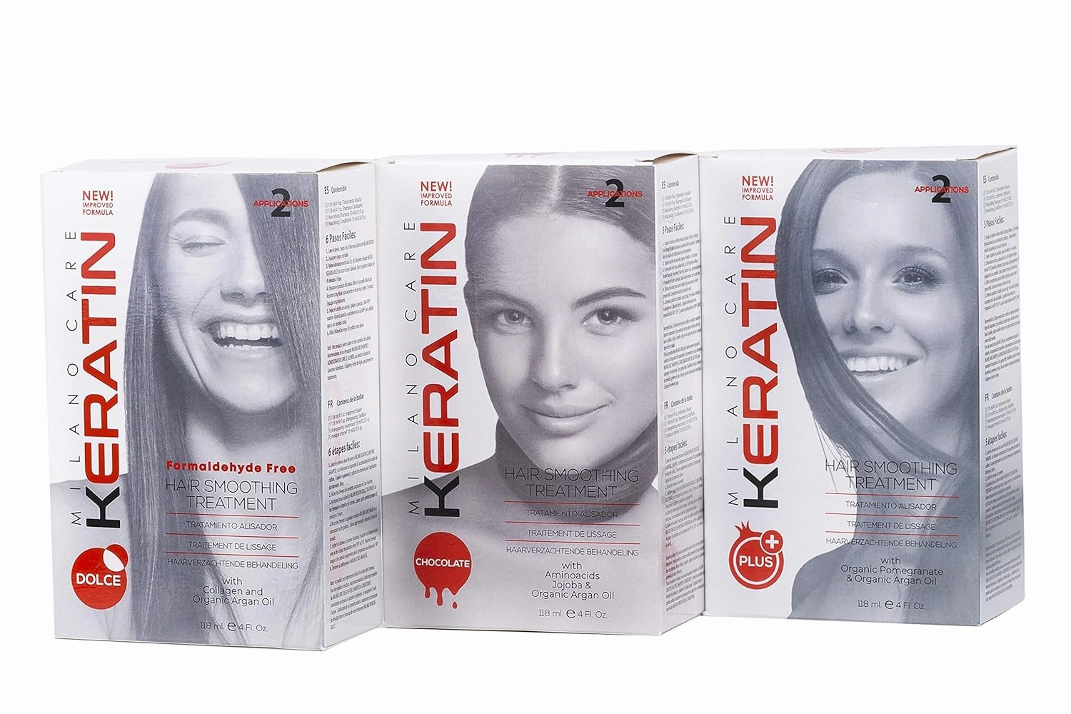 Keratin Hair Smoothing System - Professional Salon Treatment with Clarifying Shampoo, Chocolate 4 fl oz