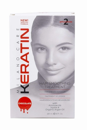 Keratin Hair Smoothing System - Professional Salon Treatment with Clarifying Shampoo, Chocolate 4 fl oz