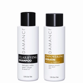 Keratin Recovery Kit, Keratina Para Alisar el Pelo, Anti-Frizz Stem Cell Infused Keratin Hair Treatment, Keratina Brasileña, Shine & Pre-Treatment Clarifying Shampoo to Open Cuticle (2.3 Oz)