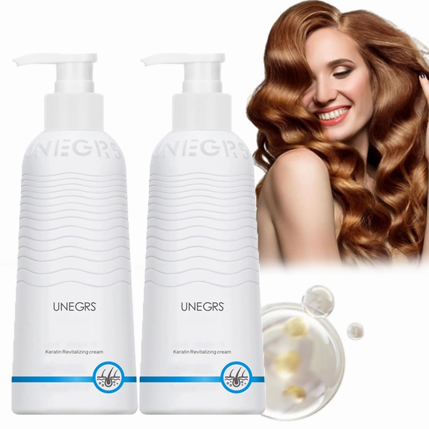 Keratin Revitalizing Cream,10 Fl Oz Ungers Keratin Revitalizing Cream Conditioner,𝐊𝐞𝐫𝐚𝐭𝐢𝐧 Hair Treatment Mask, 𝐊𝐞𝐫𝐚𝐭𝐢𝐧 Enrichment 𝐂𝐫𝐞𝐚𝐦,Hair Smoothing Leave-In Conditioner (2PCS)