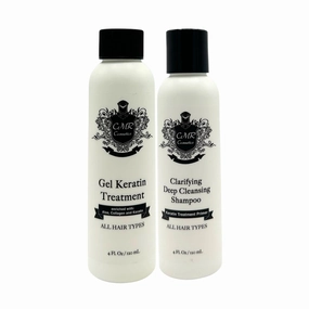 Keratin Smoothing Gel & Clarifying Shampoo Kit - Gel for All Hair Types, Deep Hydration, Color Fade Protection, Scalp Care, Kiwi Scent, Includes Shampoo