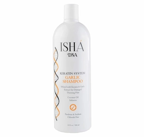 Keratin System Shampoo - Infused with Garlic Extract for Damaged, Thinning Hair - Promotes Growth, Sulfate and Paraben Free