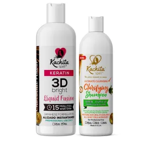Kit Brazilian Keratin 3D IMPROVED FORMULA Treatment Hair Straighteners Hight Bright Kachita Spell   Clarify Shampoo