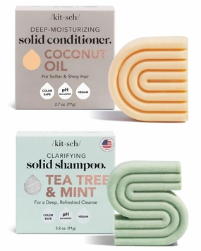 Kitsch Coconut Oil Conditioner Bar & Tea Tree Shampoo Bar