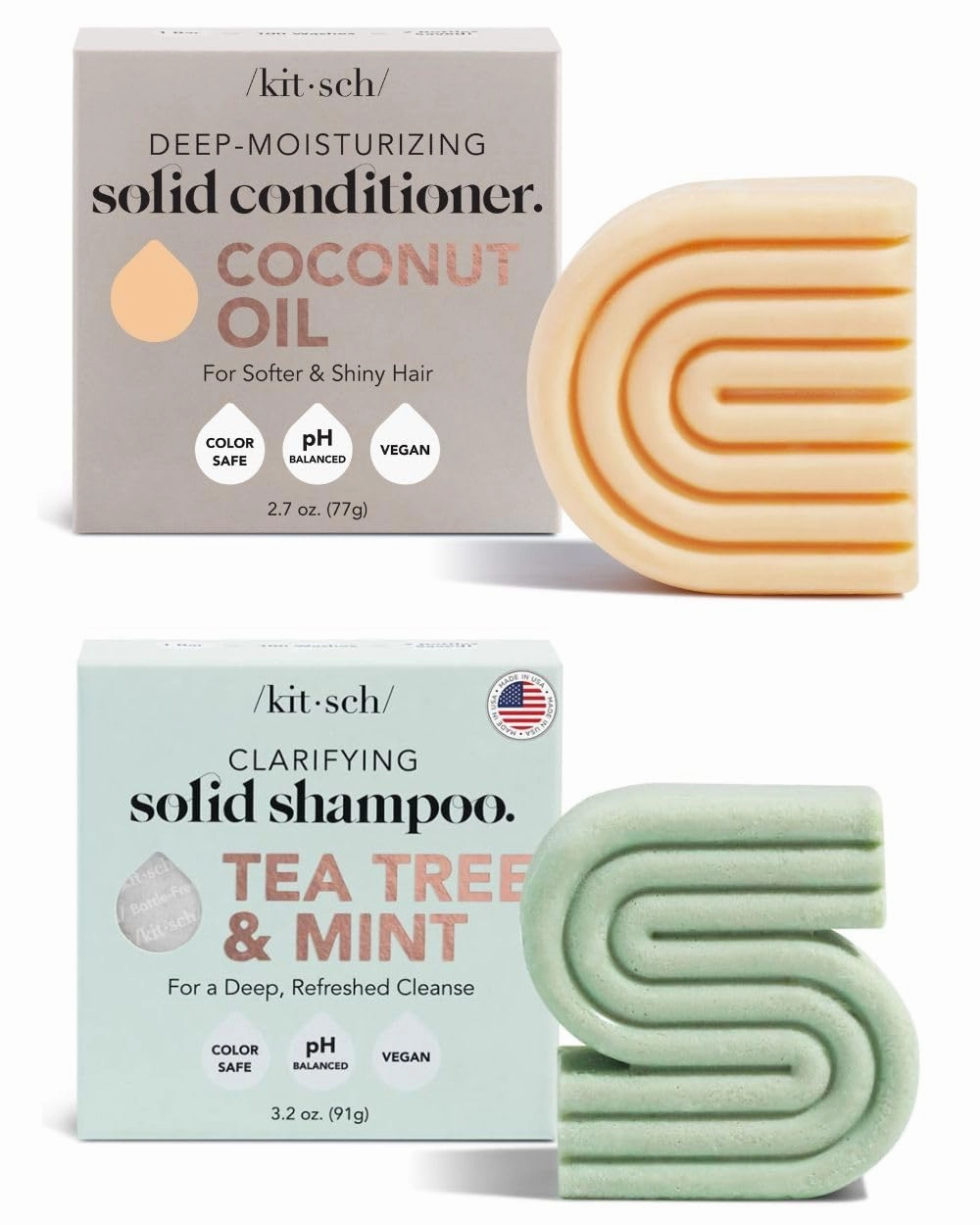 Kitsch Coconut Oil Conditioner Bar & Tea Tree Shampoo Bar