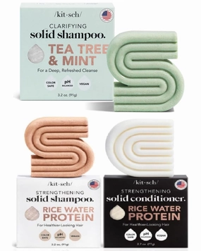 Kitsch Tea Tree & Mint Shampoo Bar and Rice Shampoo & Conditioner Bar with Discount