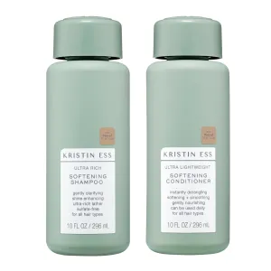 Kristin Ess Hair Softening Moisture Repair Shampoo and Conditioner Set for Curly   Thick Hair – Sulfate Free   Color Safe   Gentle - Anti-Frizz - Deep Conditioner for Color Treated & Dry Damaged Hair