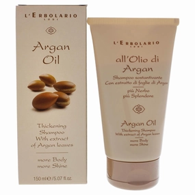 L'Erbolario Argan Oil Hair Thickening Shampoo - Shampoo for Men and Women - Restores and Strengthens Fragile Hair - Adds Volume and Softness - 5.07 oz