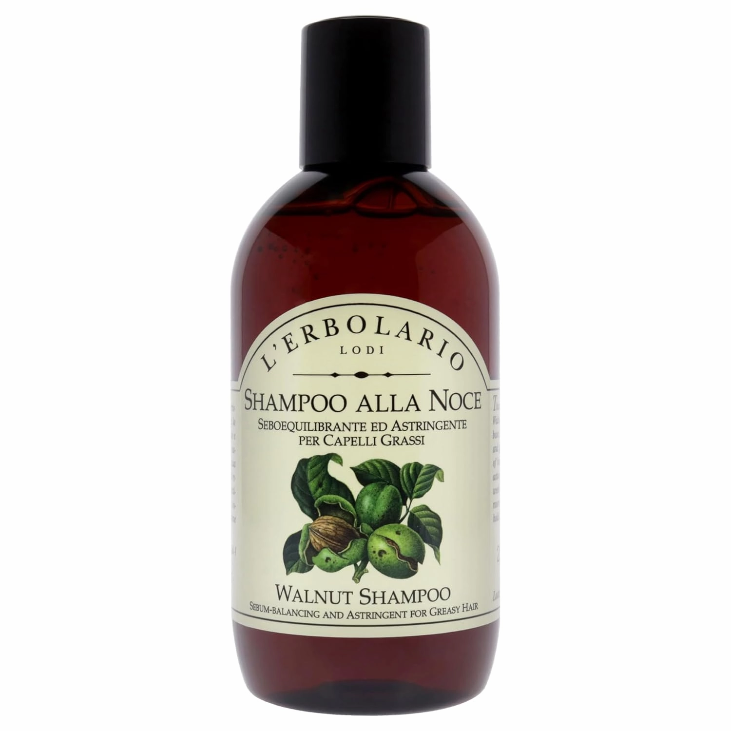 L'Erbolario Walnut Shampoo - Clarifying Shampoo for Men and Women - Astringent for Oily Hair and Scalp - Cleanses, Adds Volume and Shine - 6.7 oz