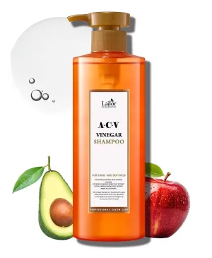 LA'DOR Apple Cider Vinegar Clarifying Shampoo w/Tea Tree Sub-Acidic pH-balanced - Glossy Shine Refreshing for Greasy Dandruff Oily Scalp Hair Free of Silicone Paraben Sulfate 14.5 Fl Oz LADOR Korean