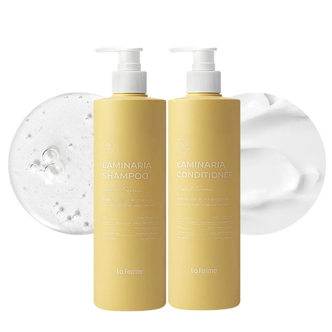 Laminaria Thickening Shampoo & Damaged Hair Care Conditioner with Organic ingredients, Hydrating & Moisturizing Hair, Sulfae & Paraben Free, For Women & Men, 16.9 Fl Oz (Pear, Freesia)