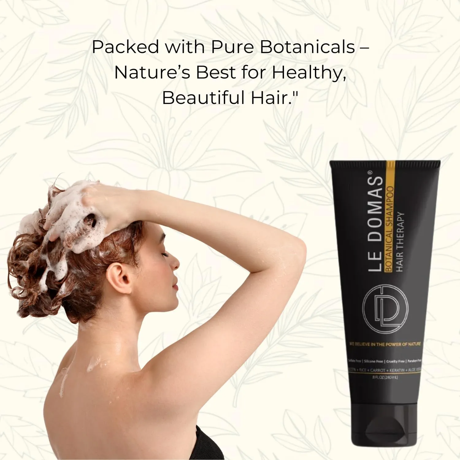 Le Modas Botanical Shampoo – Hair Growth & Nourishing with Biotin, Aloe Vera & Rice | Sulfate-Free, Anti-Dandruff & Hair Loss Support | Natural Shampoo for Women & Men, All Hair Types, 16 oz