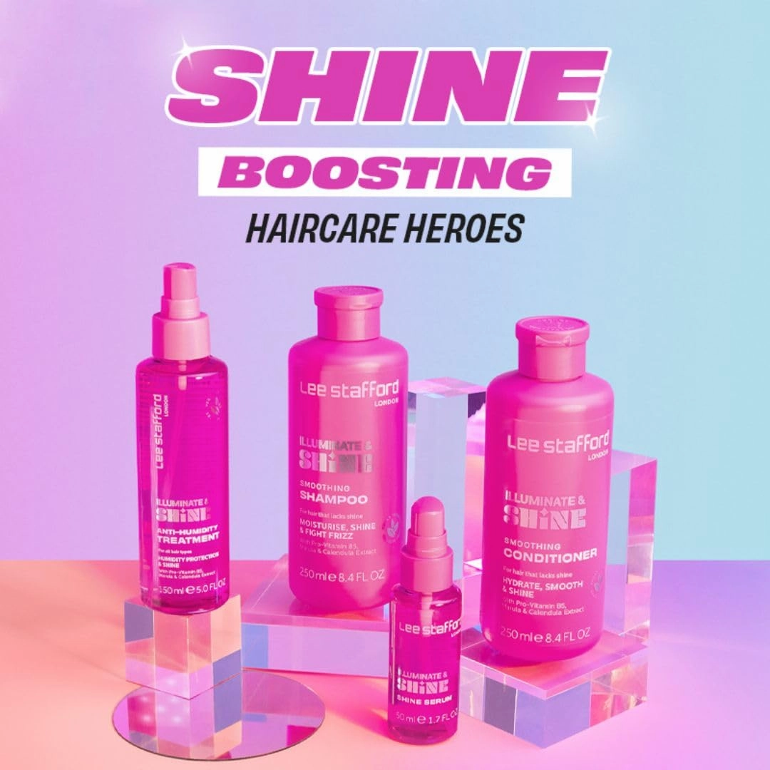 Lee Stafford Smoothing Shampoo | Illuminate & Shine - Best for Dry Dull Hair, Lightweight Clarifying Gel for A High Gloss Sleek Silk Shiny Finish, Infused with Marula Oil for Rich Moisture, 16.9 Fl Oz
