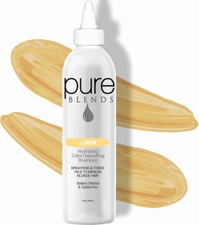 Lemon Hydrating Color Depositing Shampoo - Brighten & Tone Faded Hair with Semi-Permanent Dye, Prevents Fade for Color-Treated Hair, 8.5 Oz.