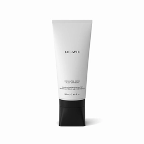 LolaVie Exfoliate & Detox Scalp Shampoo - 6 oz - 2-in-1 Clarifying Shampoo & Scrub with Activated Charcoal & AHAs - Reduces Flaking, Boosts Volume - Color Safe - All Hair Types