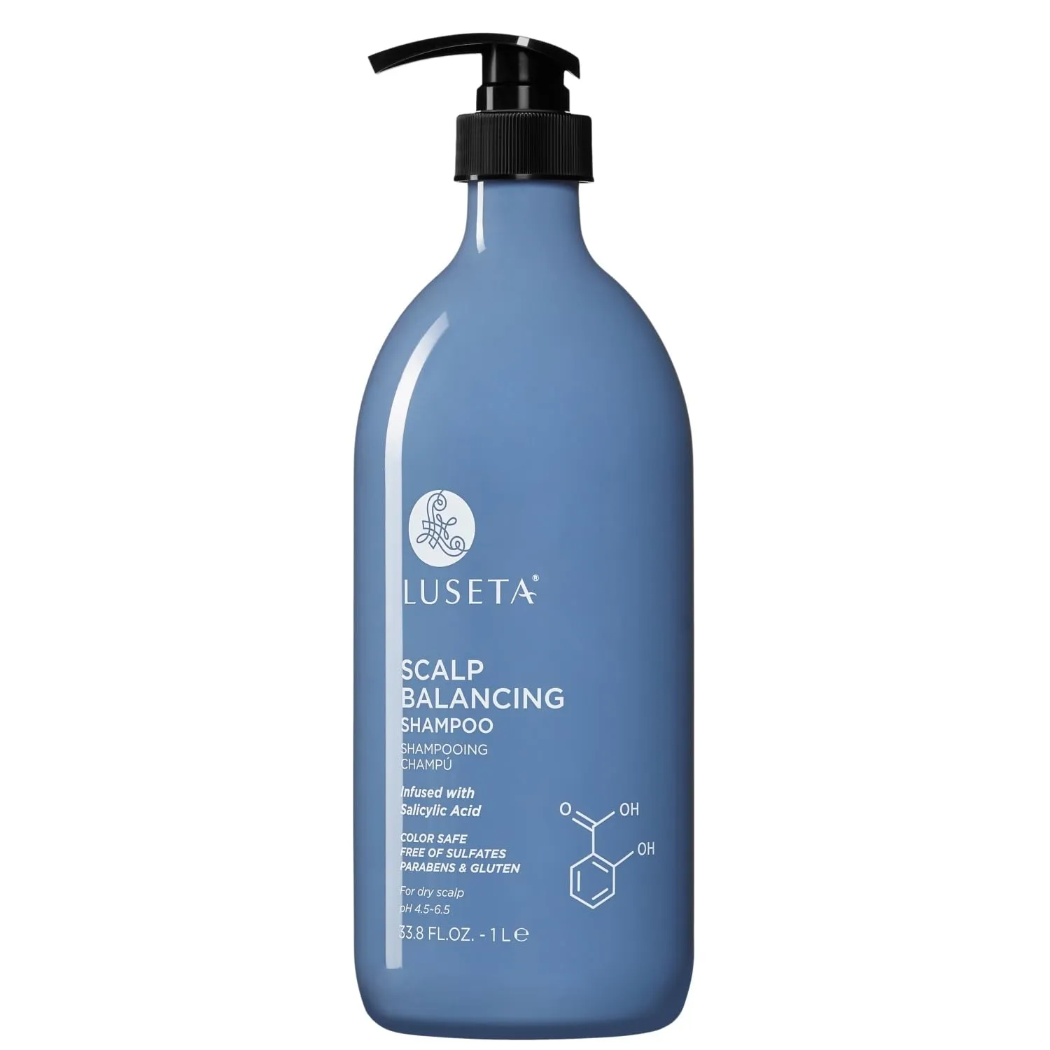 Luseta Scalp-Balancing Shampoo for Women, Reducing Build-up with Salicylic Acid, Anti-Dandruff Shampoo for Men, Clarifying for Refreshing, pH-Balanced, 33.8 Fl Oz