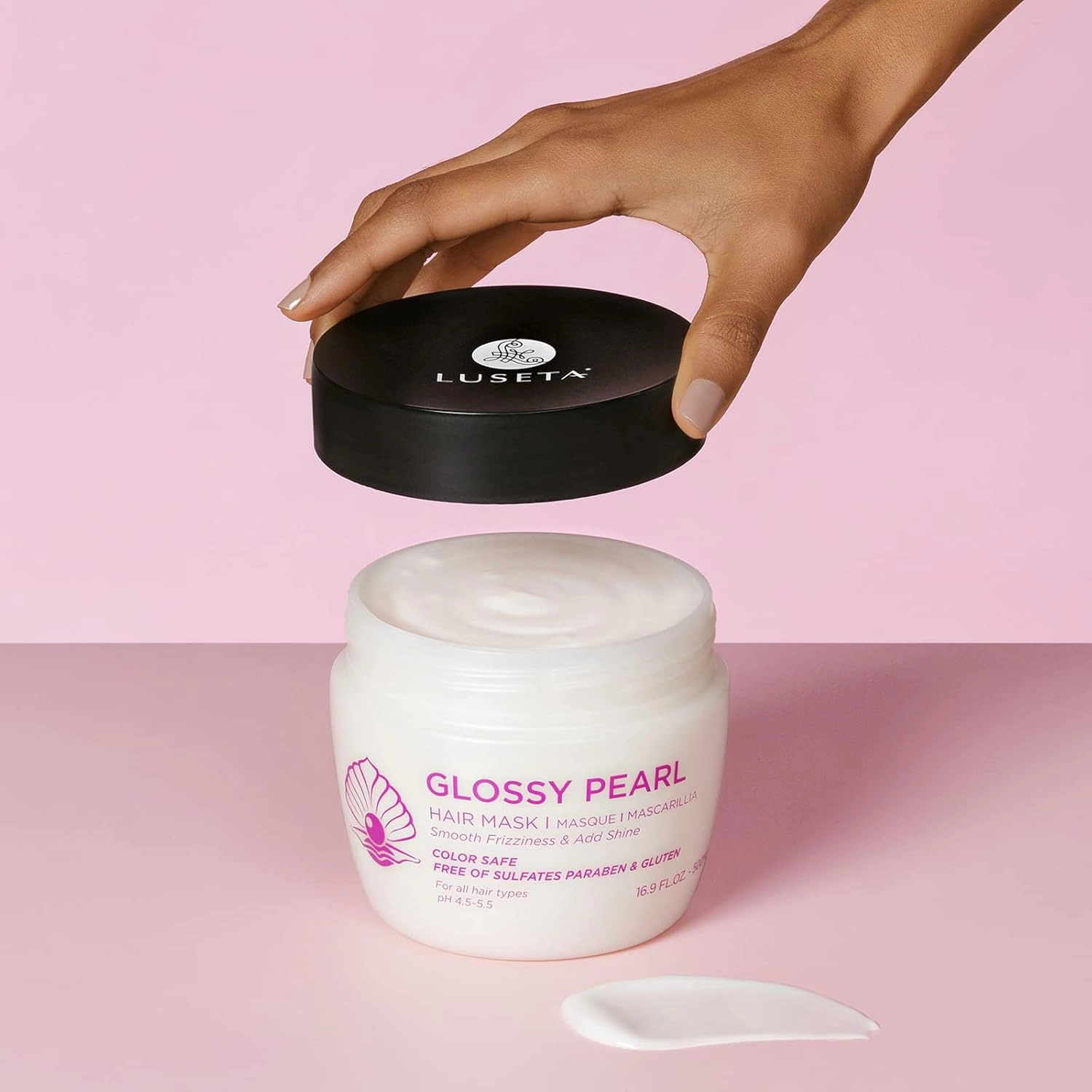 Luseta Glossy Pearl Hair Mask, Smoothing and Hydrating Hair Treatment Deep Conditioner for Damaged and Frizzy Hair,Reduces Frizz & Add Shine, Sulfate Free