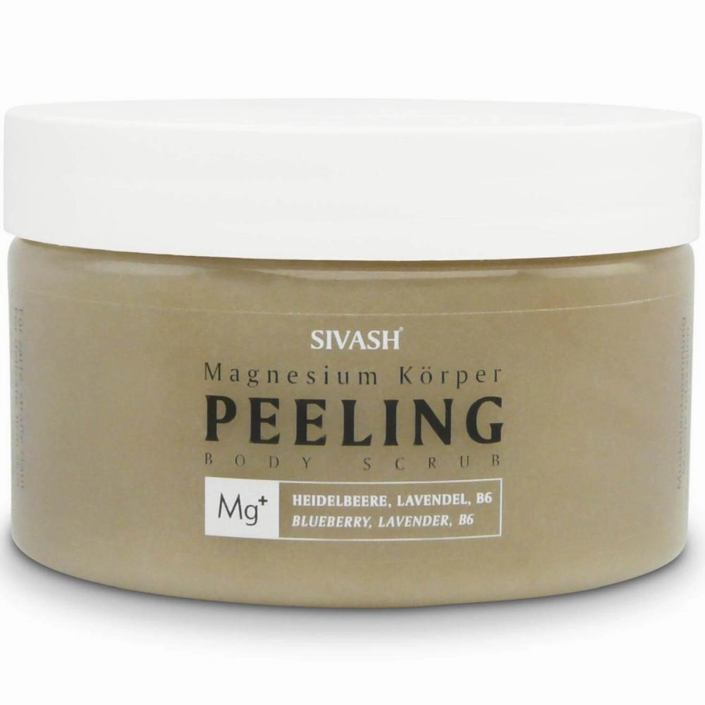 Magnesium Körper Peeling (Body Scrub) Heidelbeere, Lavendel, Vitamin B6, 250ml