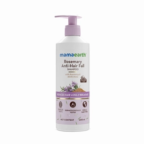 MAMAEARTH Rosemary Anti-Hair Fall Shampoo with Methi Dana | Controls Hair Loss & Breakage | Build Up Clarifying & Hydrating Formula | 13.52 Fl Oz/400ml