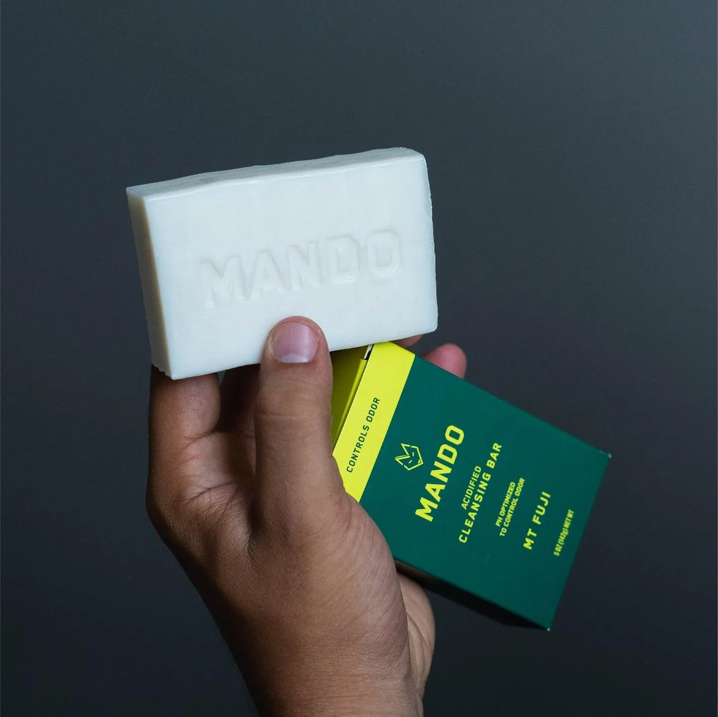 Mando Acidified Cleansing Bar - 24-Hour Odor Control - Removes Odor Better than Soap - Moisturizing Formula - SLS Free, Paraben Free - Safe For Sensitive Skin - Mt Fuji