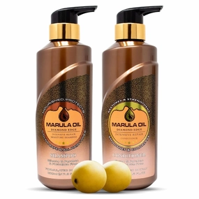 Marula Oil Shampoo and Conditioner Sets,Color Safe Ultra Moisture Sulfate Free Shampoo Conditioner Pack for All Hair Types, Moisturizing,Smoothing, Locks Moisture, Natural Repair, Pump Bottle