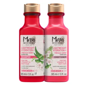 Maui Moisture Lightweight Hydration   Hibiscus Water Shampoo   Conditioner, Nourishing Aloe Vera Softens & Quenches Hair, Vegan & Silicone-Free, 13 Fl Oz, 2 Pack