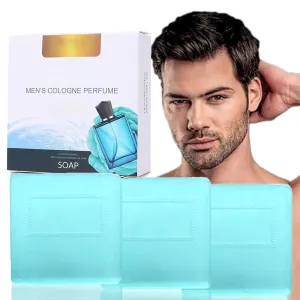 Men's Cologne Essential Oil Soap, Mens Cologne Soap, Cologne Scented Soaps for Men, Pheromone Bar Soap, Body Wash Cologne Soap, Perfume Smells Like Soap for Men Natural Skin Care (3)