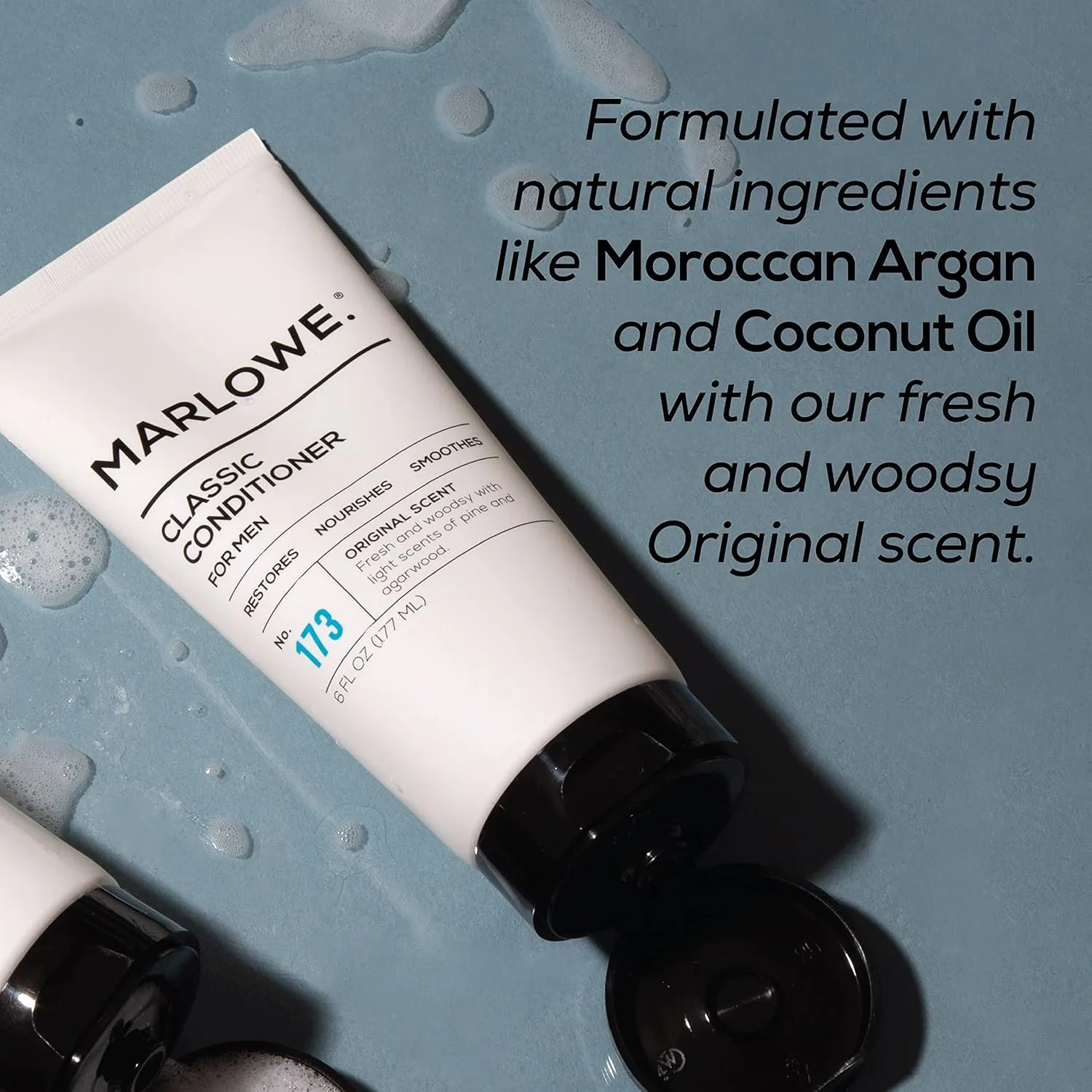 Men's Shampoo and Conditioner Set, No. 172 Shampoo 8 oz & No. 173 Conditioner 6 oz, Moisturizing Argan & Coconut, Fresh Woodsy Scent, All Hair Types