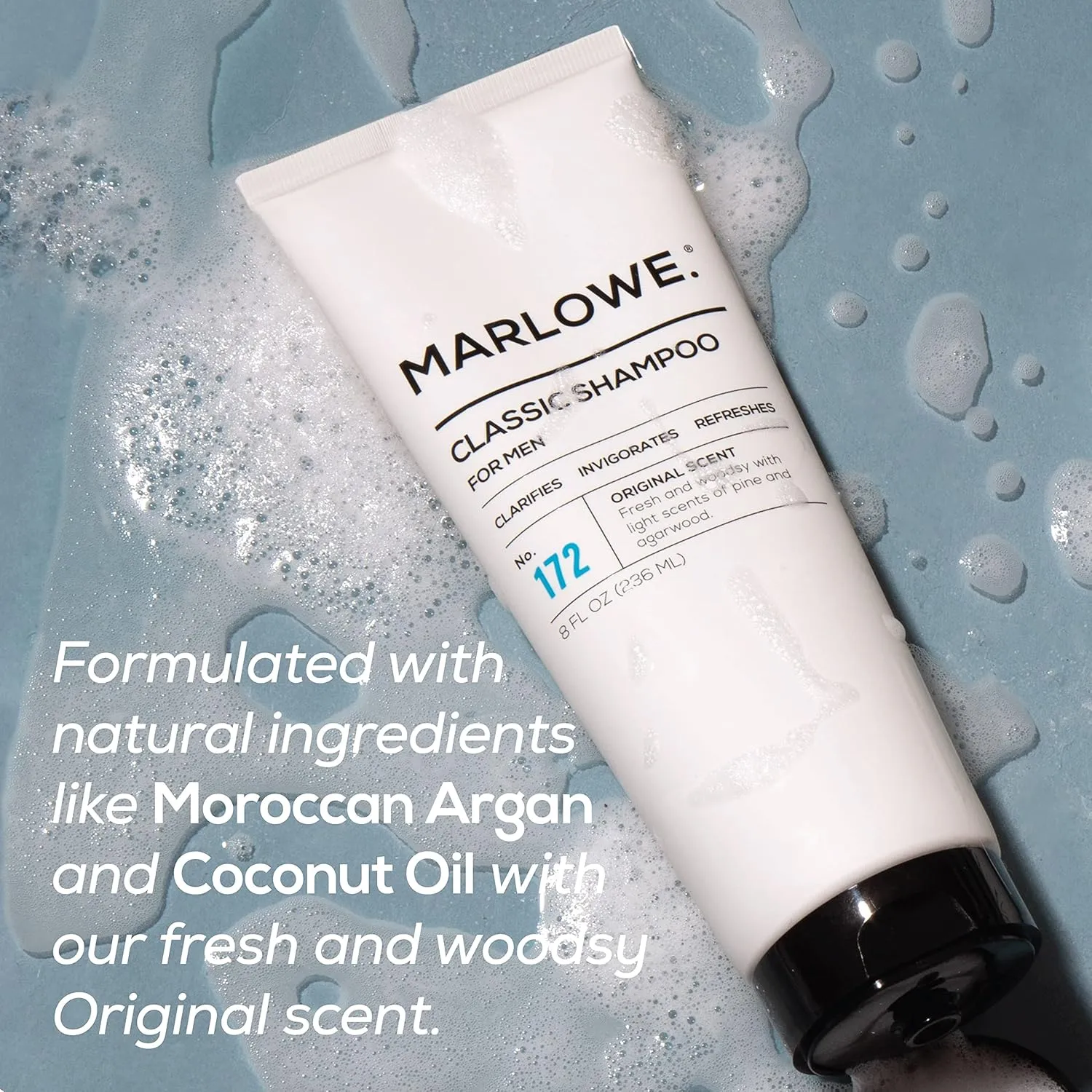 Men's Shampoo and Conditioner Set, No. 172 Shampoo 8 oz & No. 173 Conditioner 6 oz, Moisturizing Argan & Coconut, Fresh Woodsy Scent, All Hair Types
