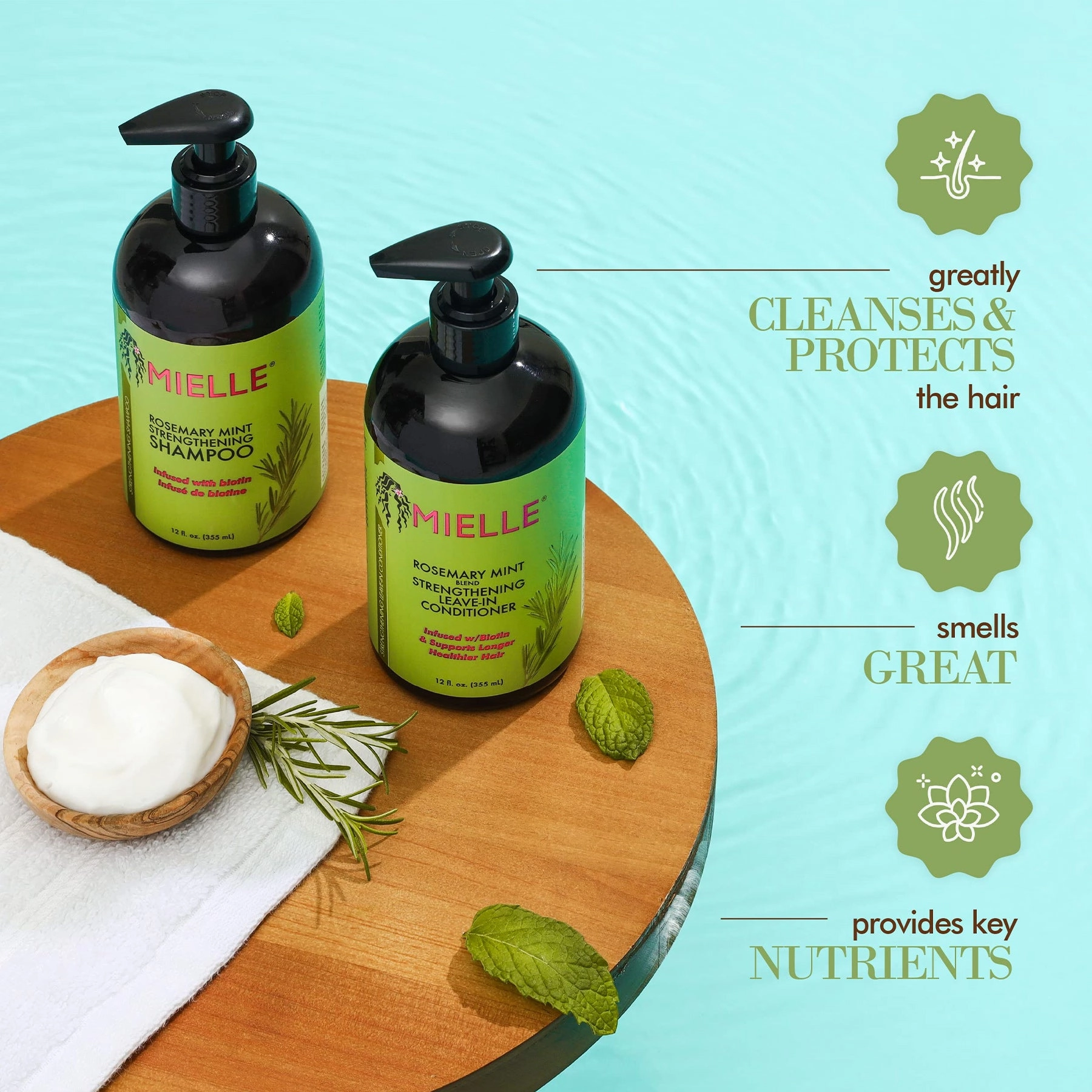 Mielle Rosemary Mint Strengthening Shampoo - 355ml