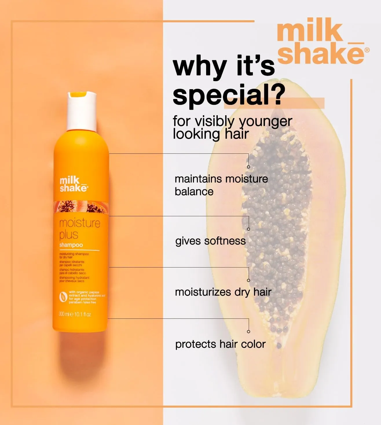 milk_shake Moisture Plus Shampoo, Moisturizing Shampoo for Dry, Dull Hair