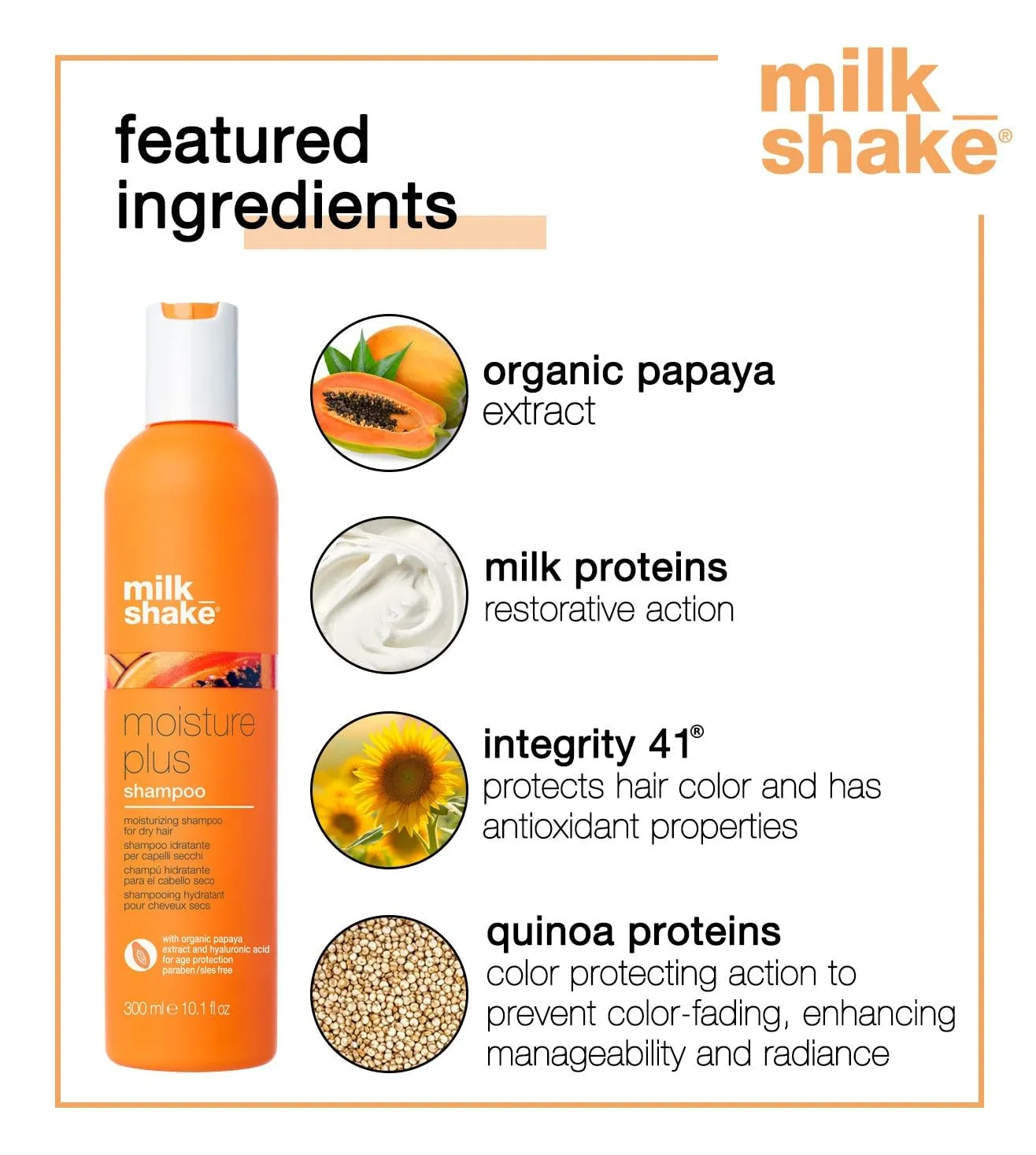 milk_shake Moisture Plus Shampoo, Moisturizing Shampoo for Dry, Dull Hair