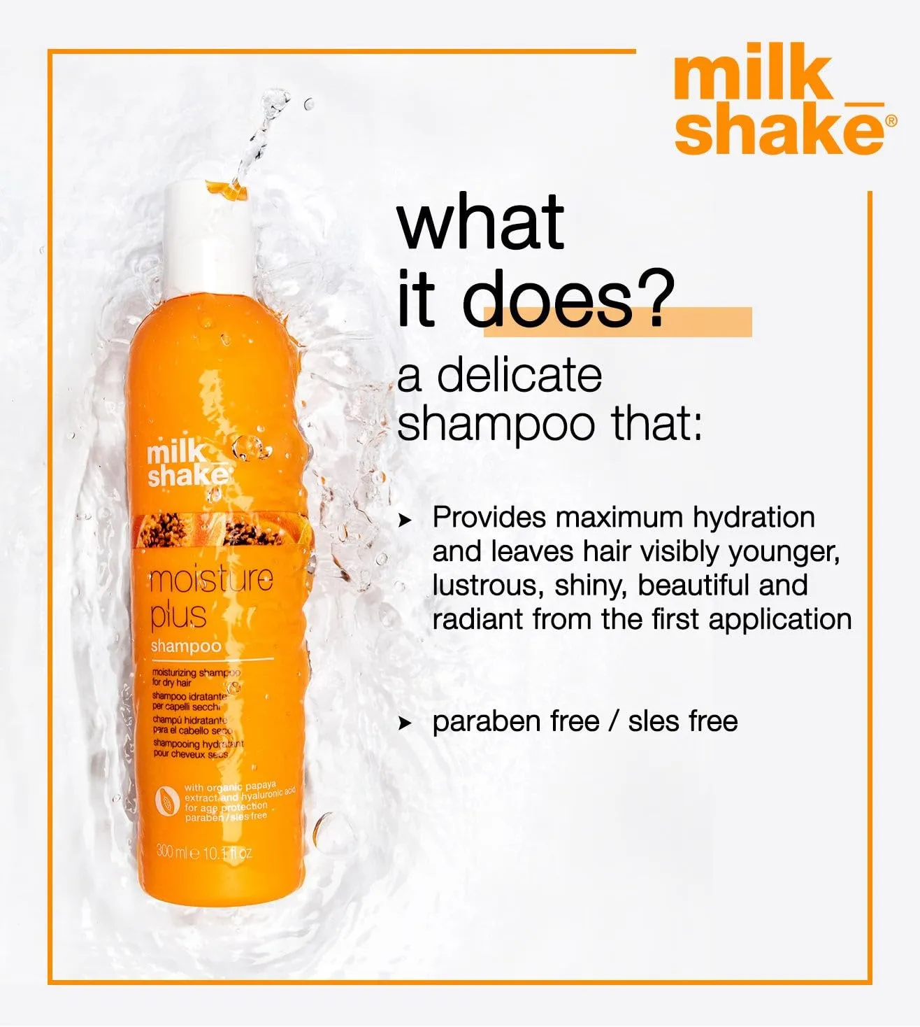 milk_shake Moisture Plus Shampoo, Moisturizing Shampoo for Dry, Dull Hair